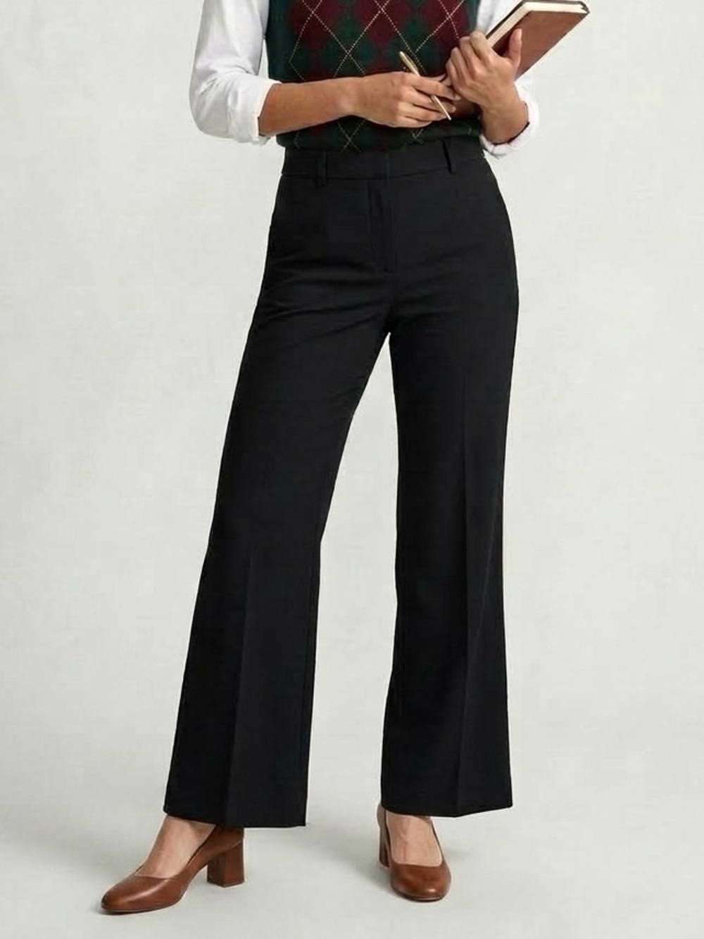J. CREW | Black Favorite Fit Wide Leg Trouser Dress Pants Sz 2